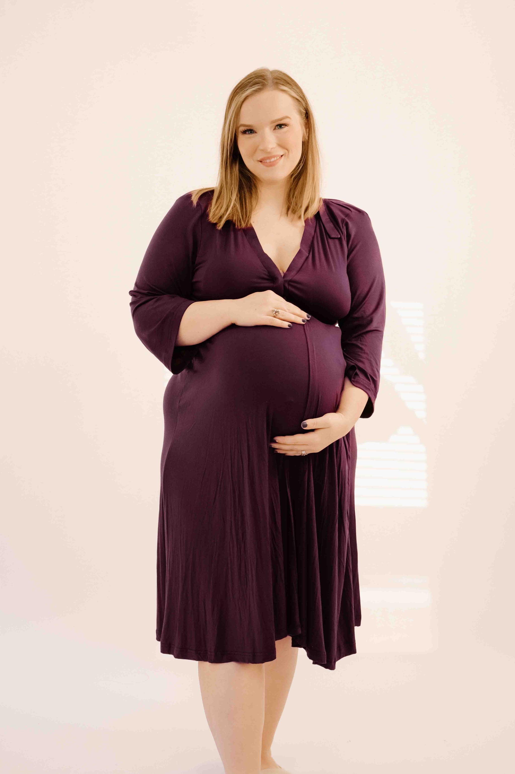Lila Plum Labor Gown