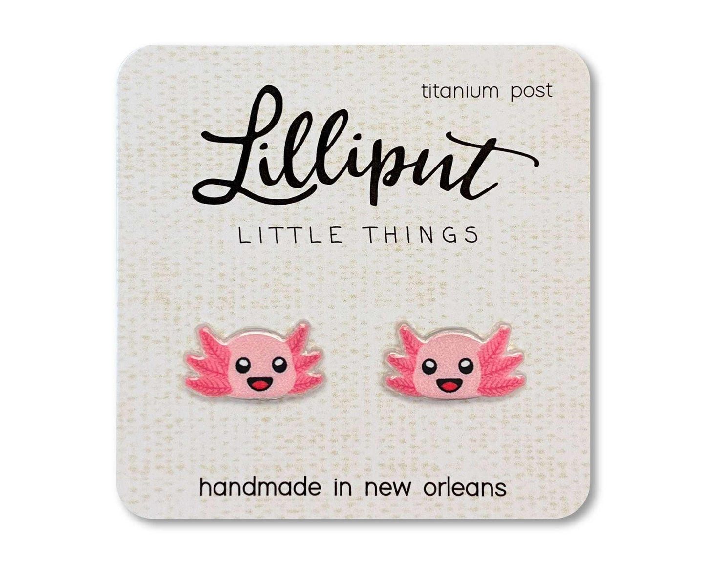 Three Little Tots Lilliput Little Things - Axolotl Earrings