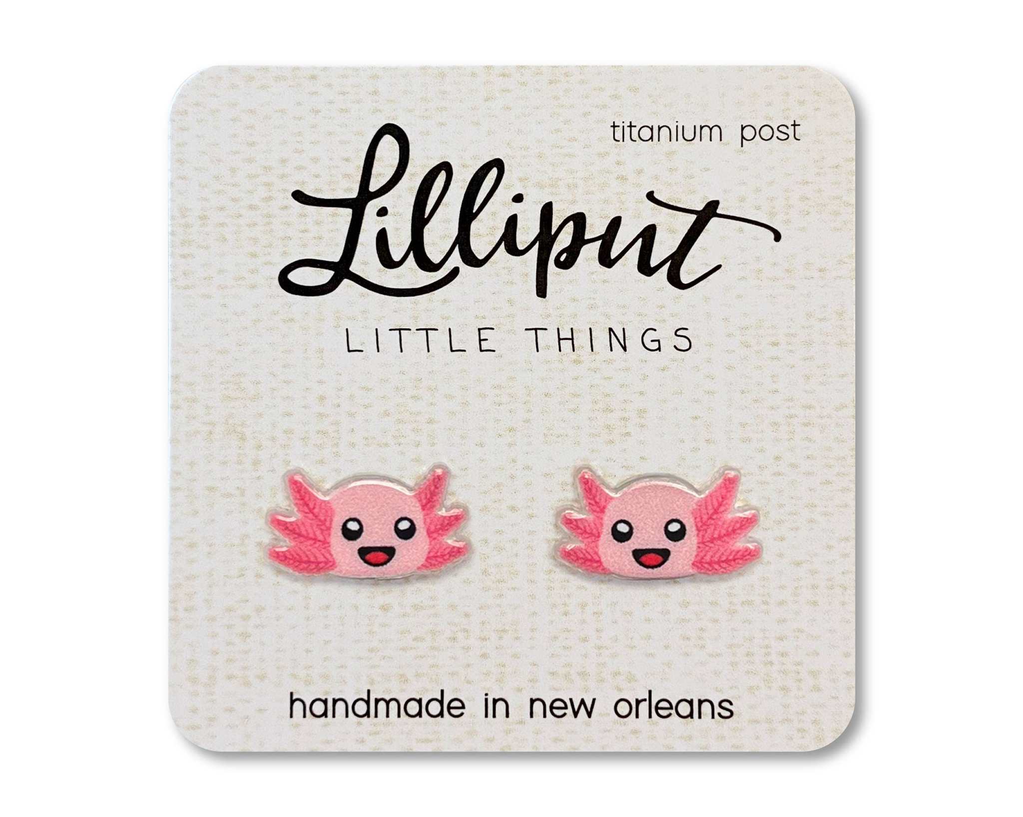 Three Little Tots Lilliput Little Things - Axolotl Earrings