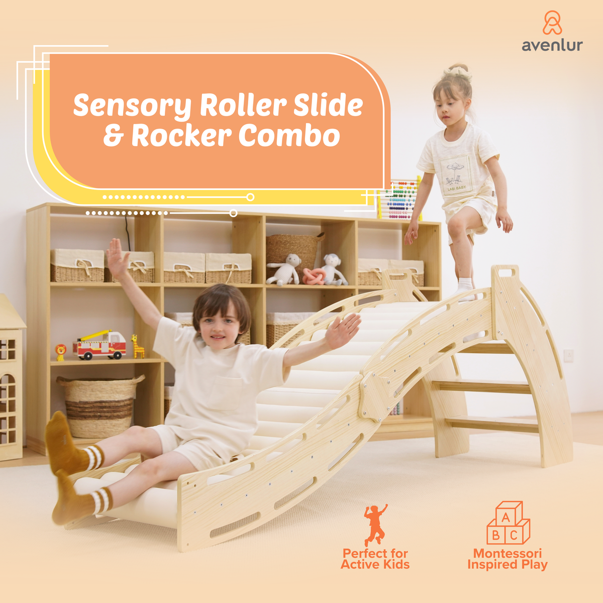 Three Little Tots Sensory Roller Slide and Rocker Combo, additional product photo