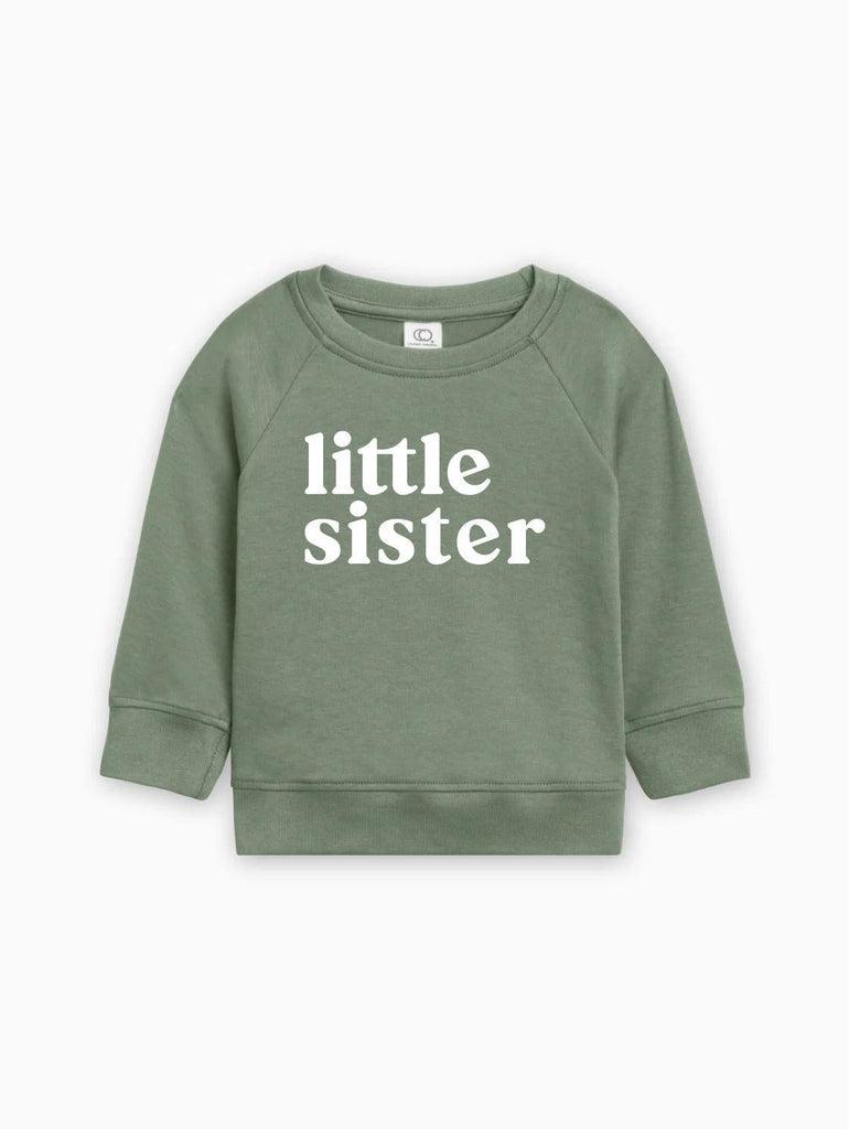 Little Sister Organic Cotton Baby Toddler Girl Pullover (Serif)