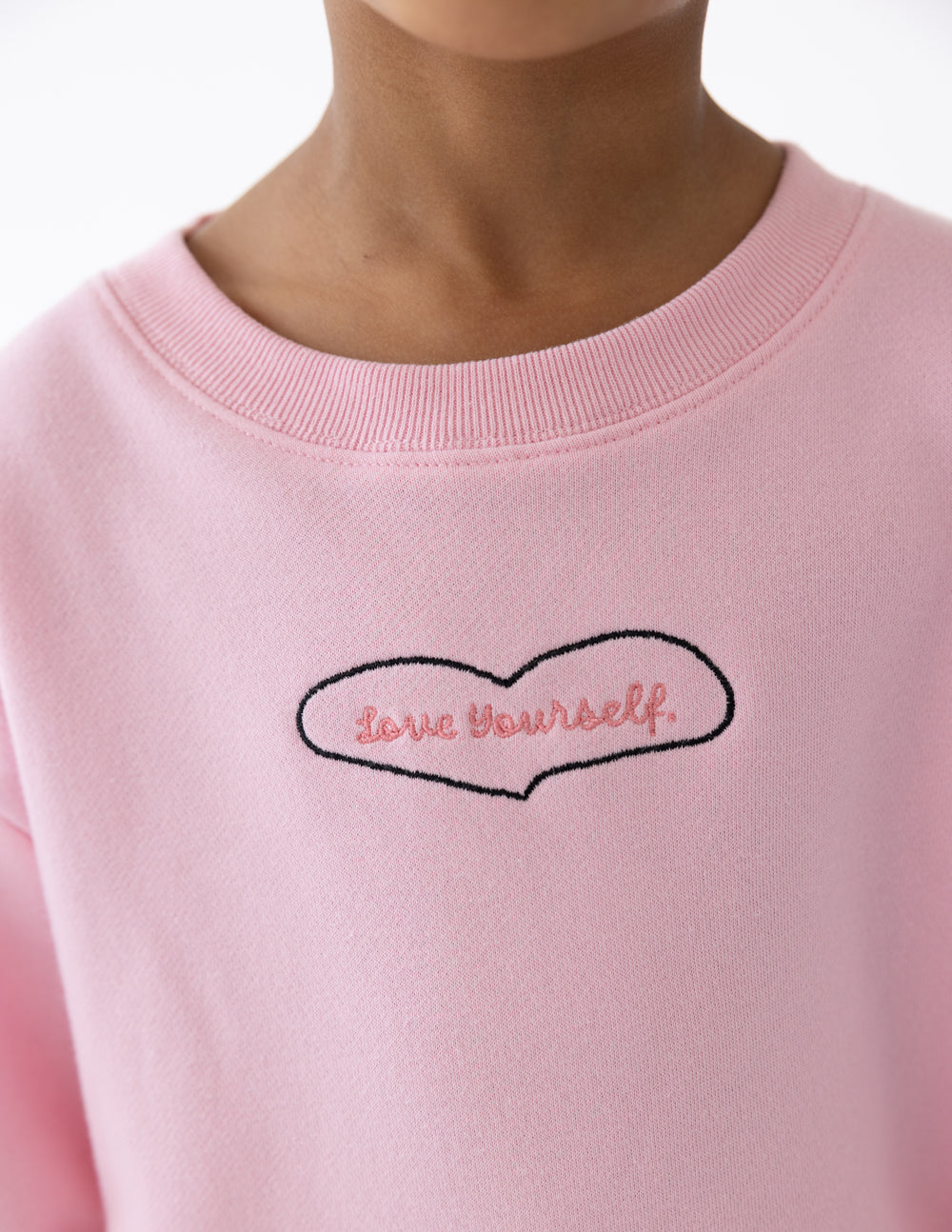 Three Little Tots Love Yourself Kids Crewneck, alternate angle