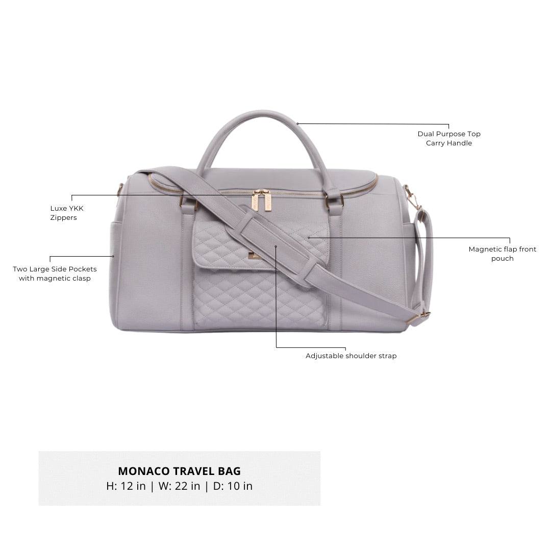 Three Little Tots Weekender Travel Bag Stone Grey, second additional photo