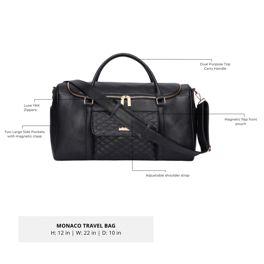 Three Little Tots Weekender Travel Bag Ebony Black, another angle