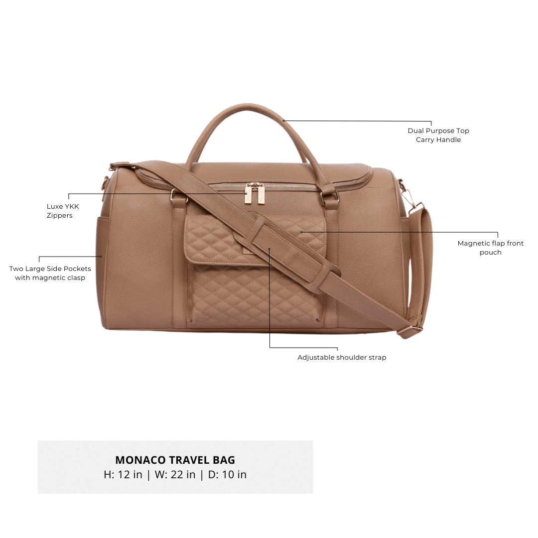 Three Little Tots Weekender Travel Bag Latte Brown, second additional photo