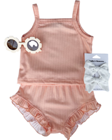 Luna Top & Bloomer Set - Apricot Sand