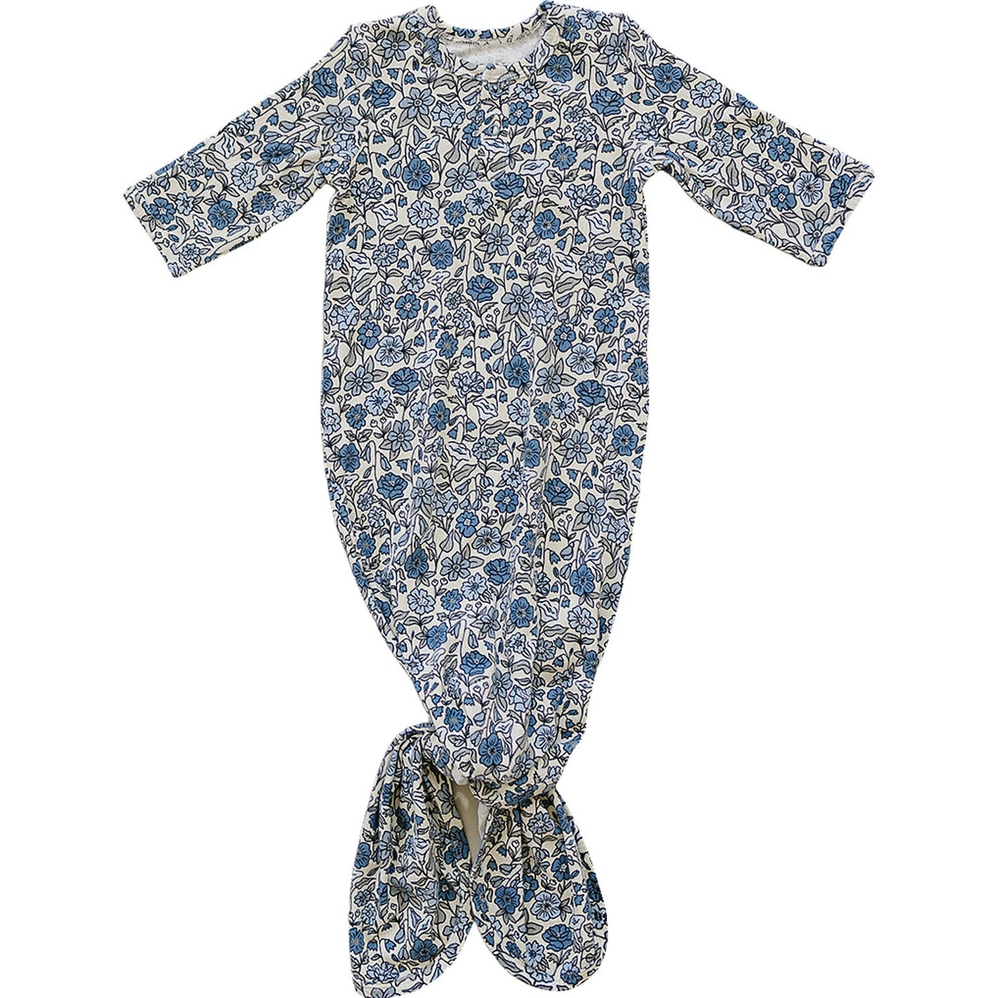 Three Little Tots Bluebell Pointelle Bamboo Knot Gown