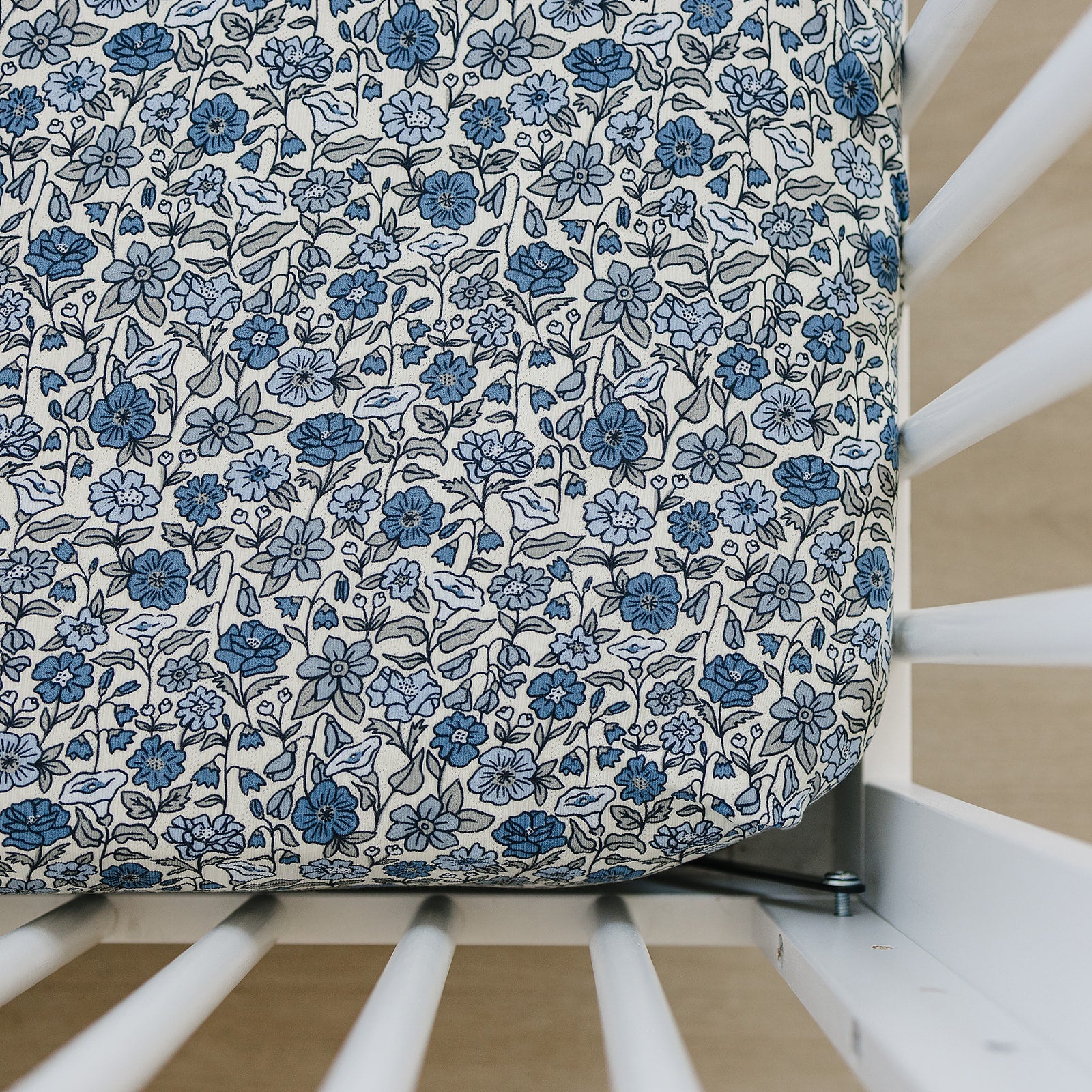 Three Little Tots Bluebell Pointelle Bamboo Stretch Crib Sheet