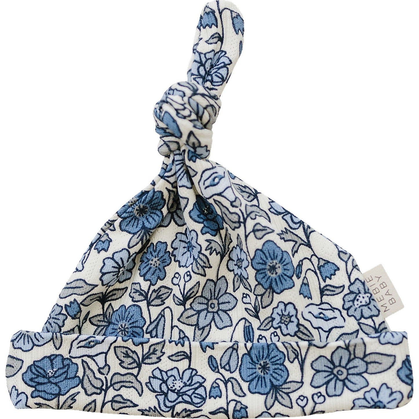 Three Little Tots Bluebell Pointelle Bamboo Newborn Knot Hat