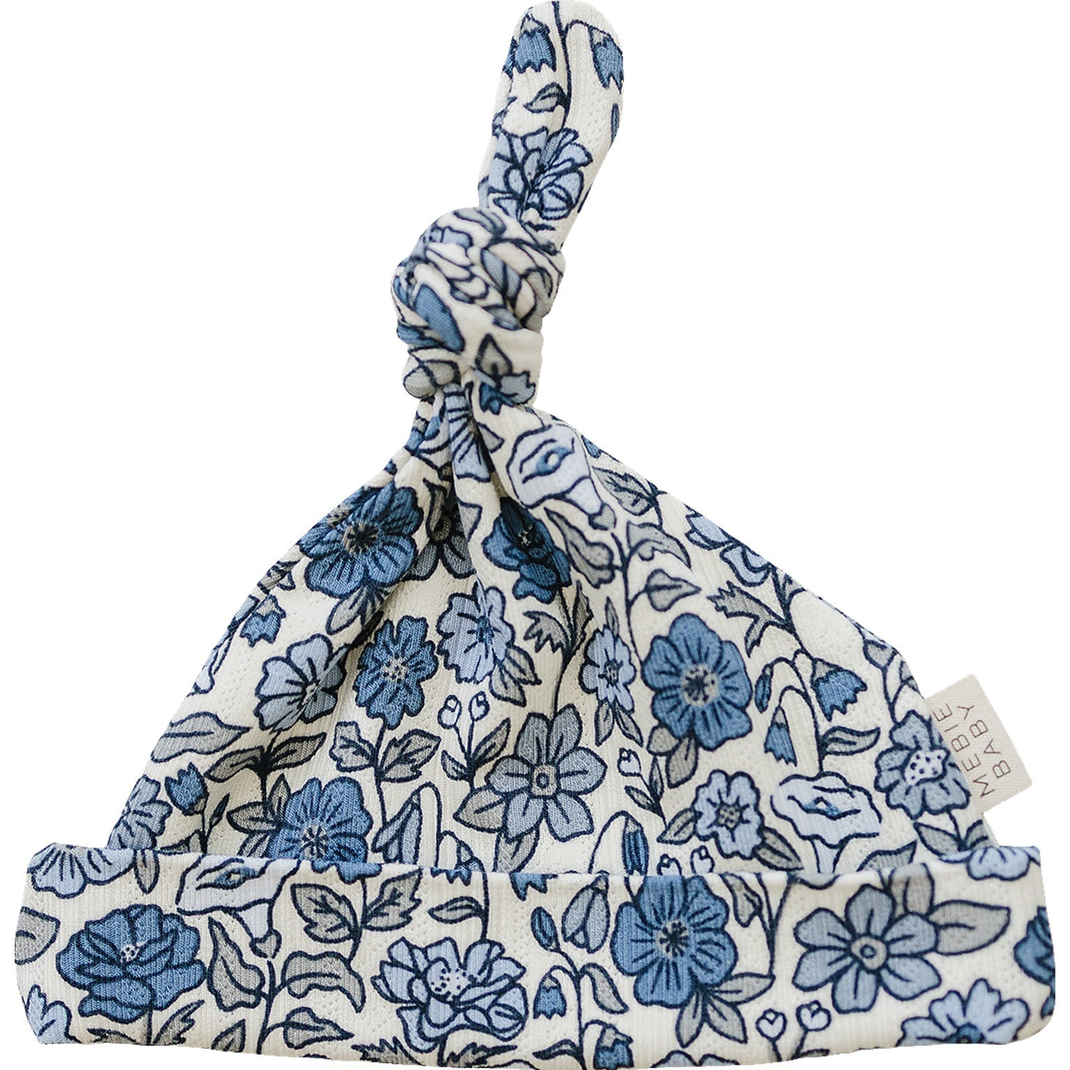 Three Little Tots Bluebell Pointelle Bamboo Newborn Knot Hat
