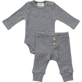 Charcoal Bodysuit Waffle Set