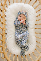 Three Little Tots Bluebell Pointelle Bamboo Knot Gown, alternate angle