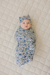 Three Little Tots Bluebell Pointelle Bamboo Head Wrap, additional product photo