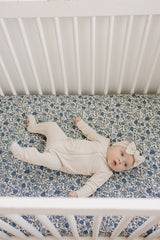Three Little Tots Bluebell Pointelle Bamboo Stretch Crib Sheet, alternate angle