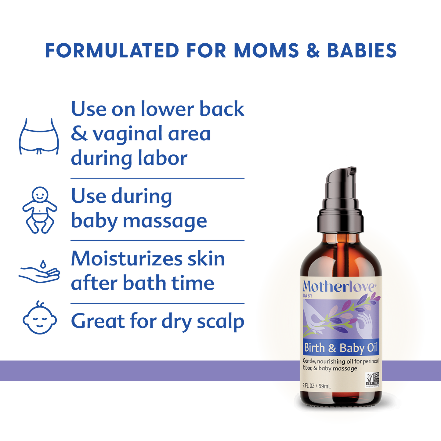 Three Little Tots Birth and Baby Oil, alternate angle