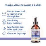 Three Little Tots Birth and Baby Oil, alternate angle