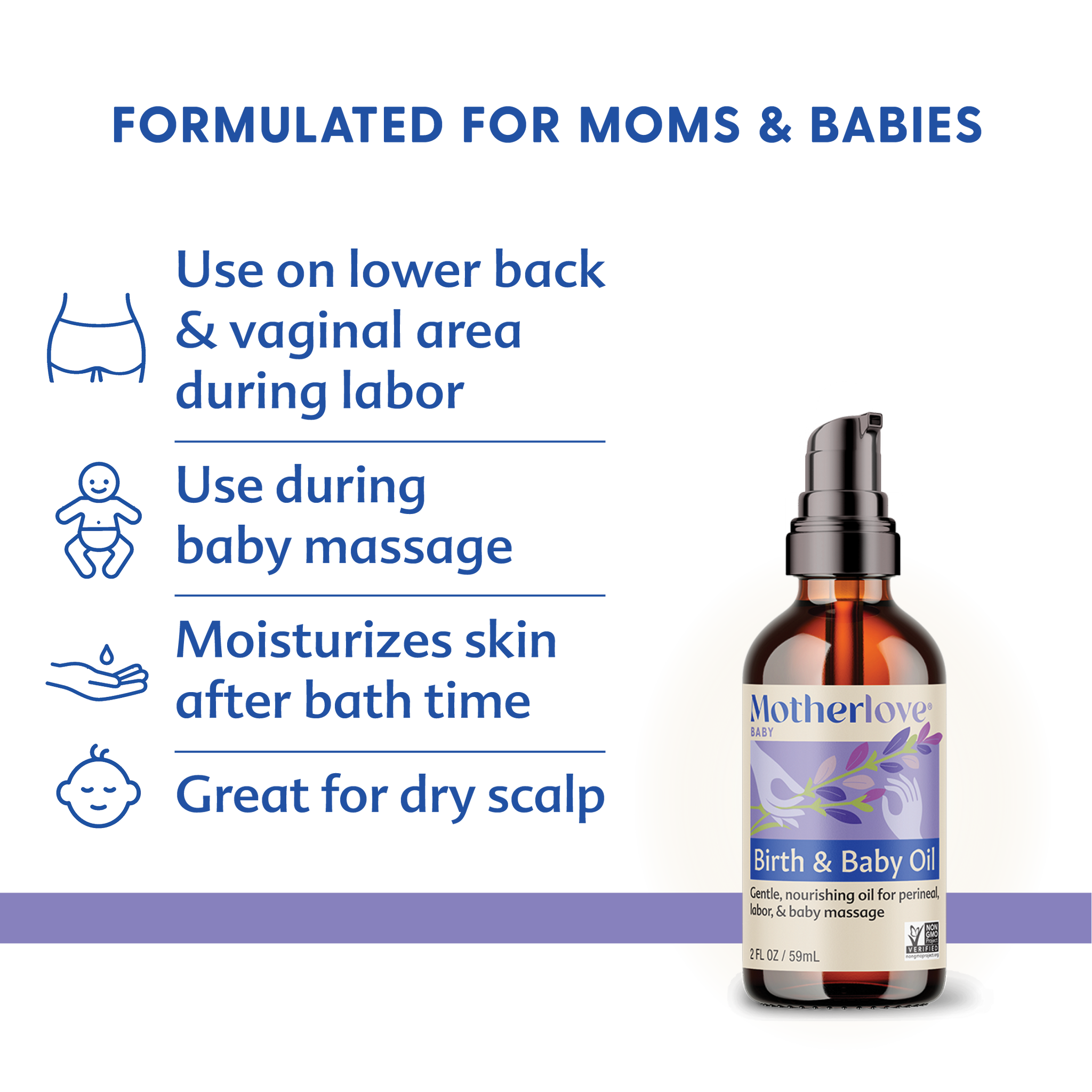 Three Little Tots Birth and Baby Oil, alternate angle