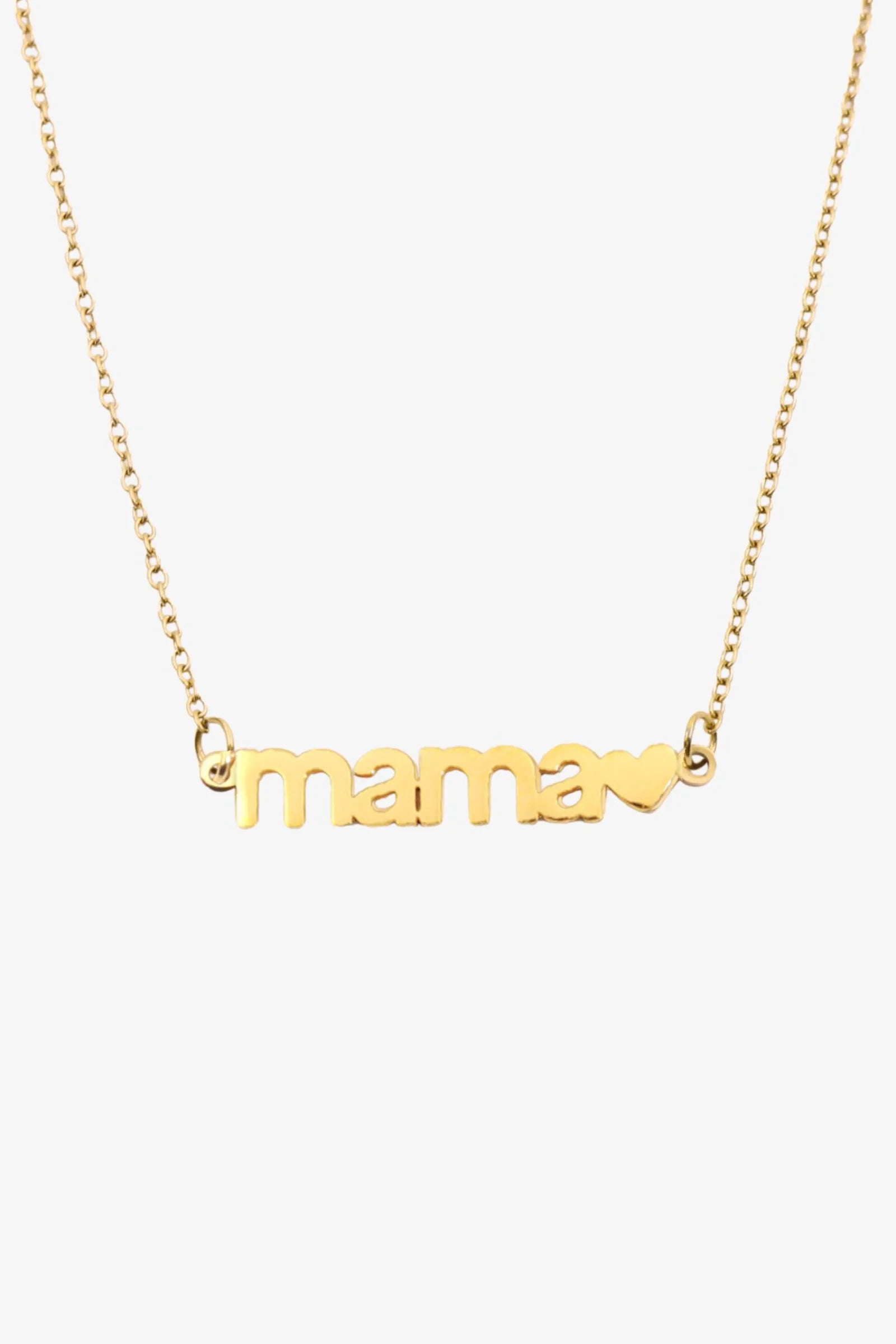 Three Little Tots Mama Necklace 18k Gold Plated Stainless Steel