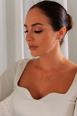 Three Little Tots Mama Necklace 18k Gold Plated Stainless Steel, additional product photo