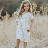 Three Little Tots Marlow Mustard Stripe Dress