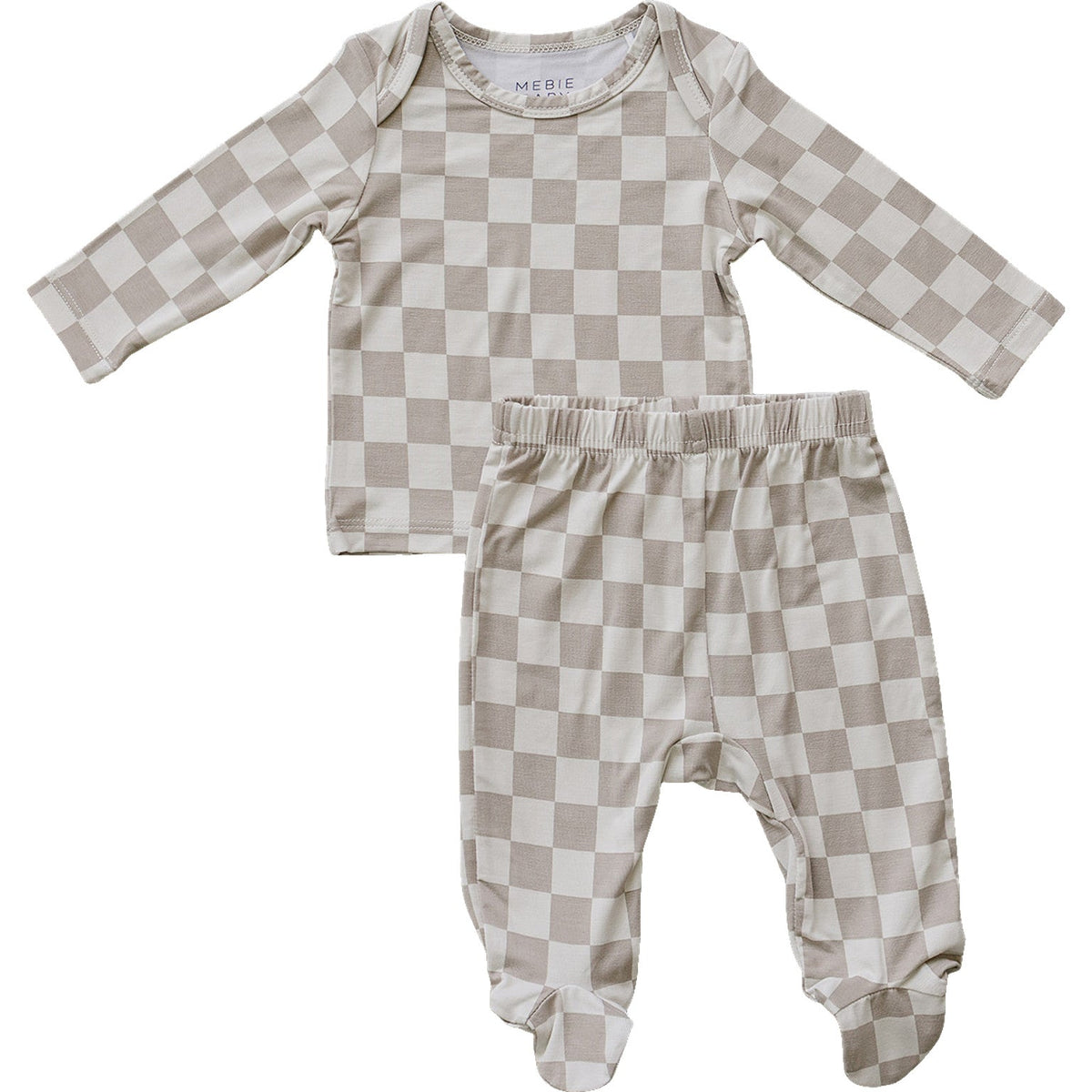 Taupe Checkered Bamboo Layette Set