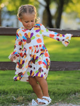 Thanksgiving Turkey Print Girls Dress