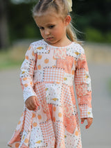 Thanksgiving Halloween Patchwork Girls Dress