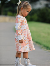 Thanksgiving Halloween Patchwork Girls Dress