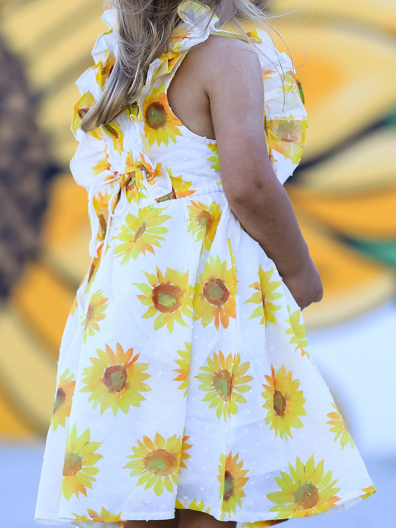 Three Little Tots Sunflower Girls Smocked Ruffle Dress, additional product photo
