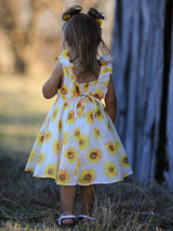 Three Little Tots Sunflower Girls Smocked Ruffle Dress, additional view