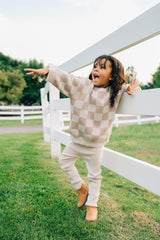 Three Little Tots Cream Knit Leggings, additional product photo