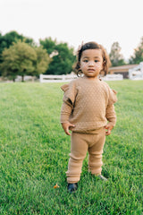 Three Little Tots Toffee Knit Leggings, alternate angle
