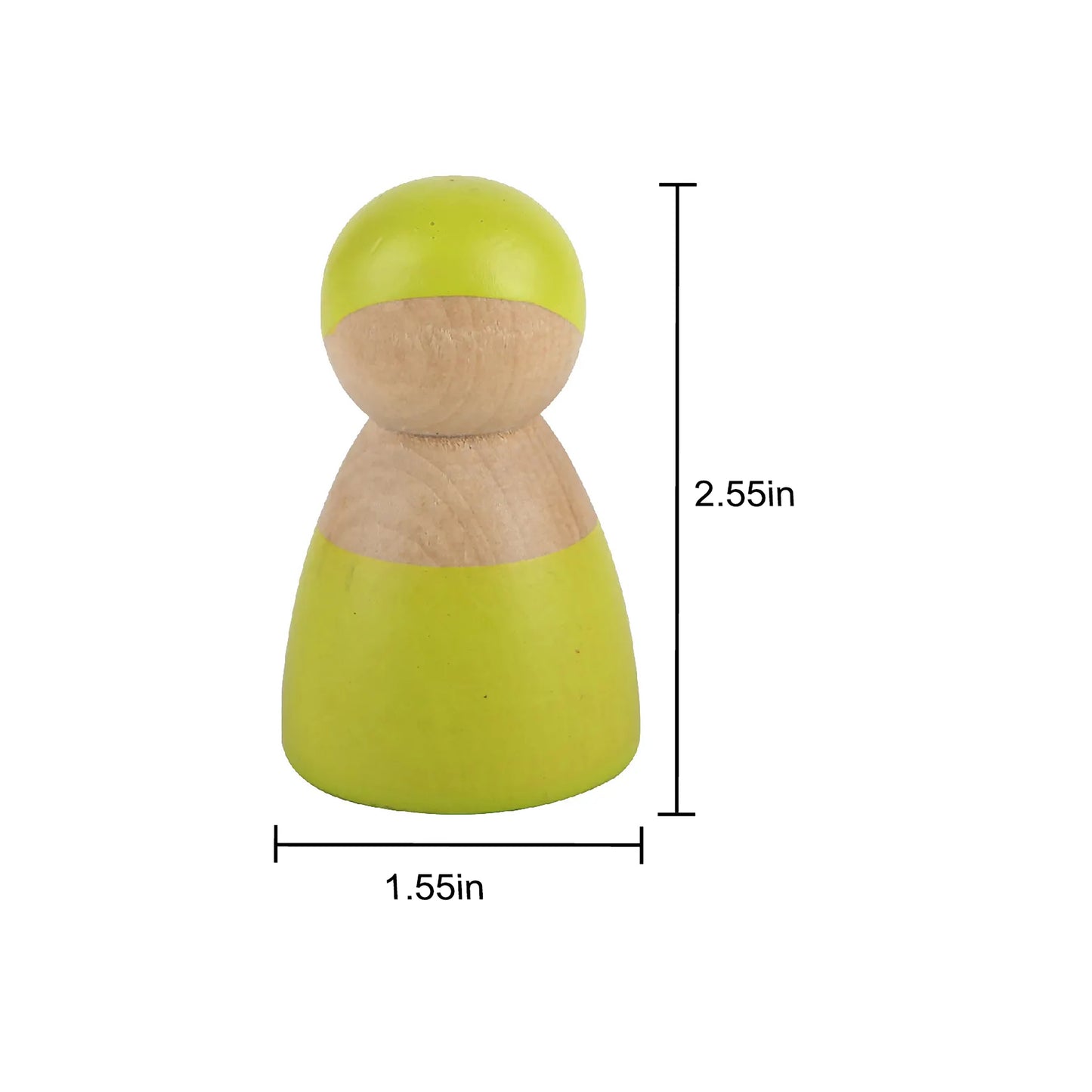Three Little Tots Wooden Rainbow Peg Dolls Figures 12 Piece Set, additional product photo