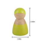 Three Little Tots Wooden Rainbow Peg Dolls Figures 12 Piece Set, additional product photo