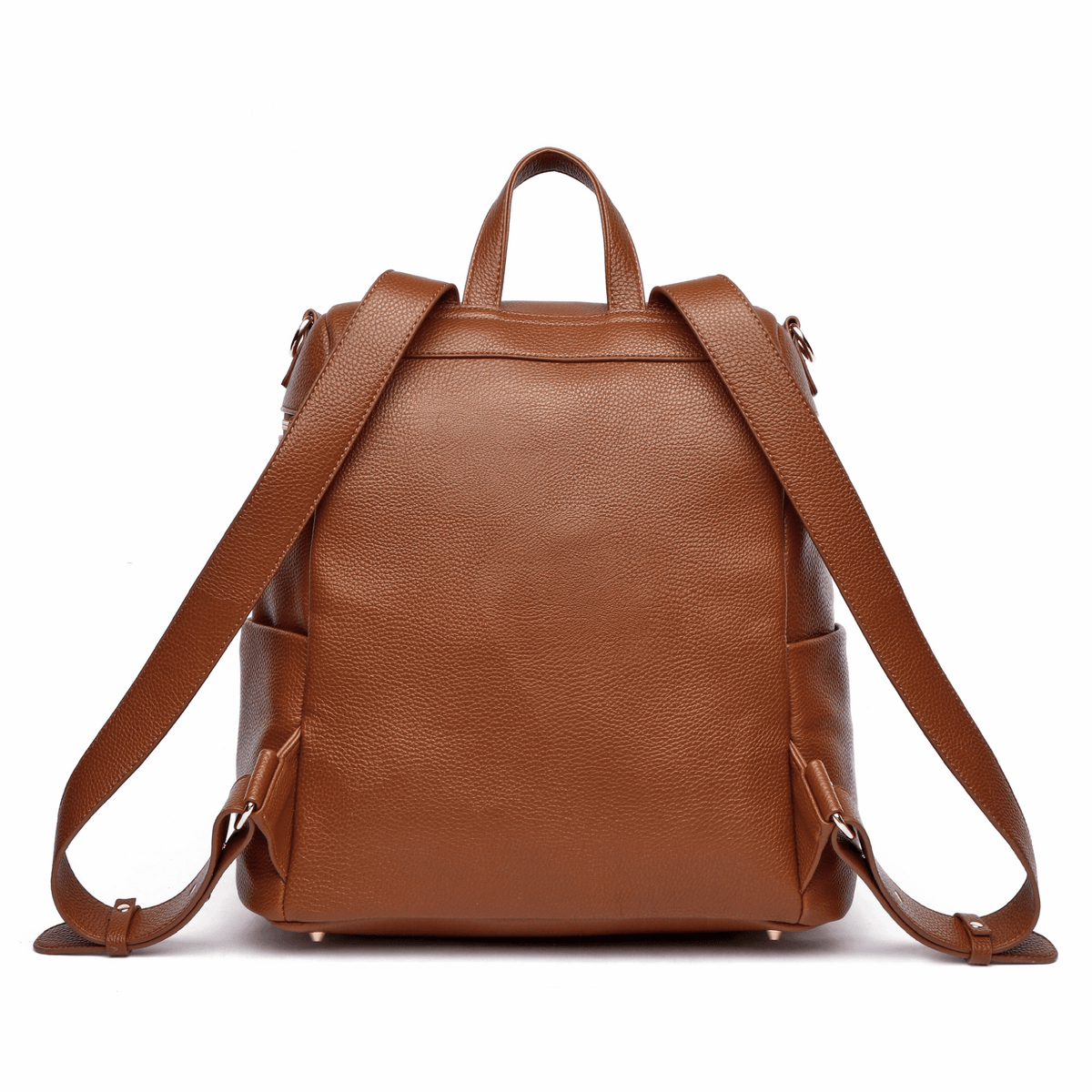 Three Little Tots Signature Diaper Bag Caramel, back view