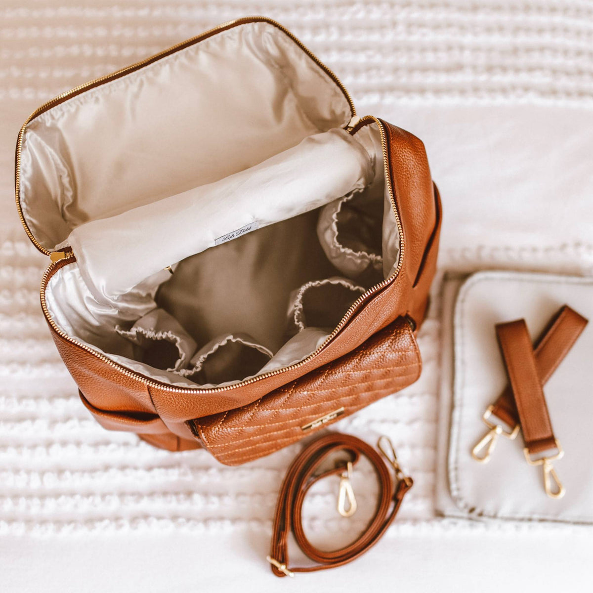 Three Little Tots Signature Diaper Bag Caramel, fifth additional photo