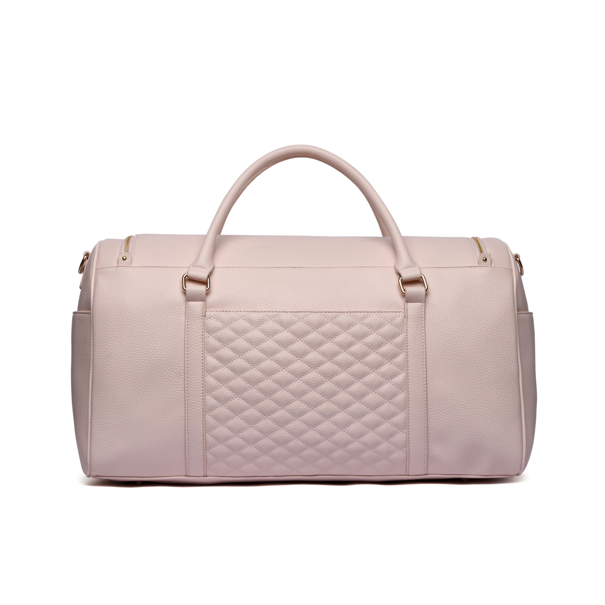 Three Little Tots Weekender Travel Bag Pastel Pink, back view