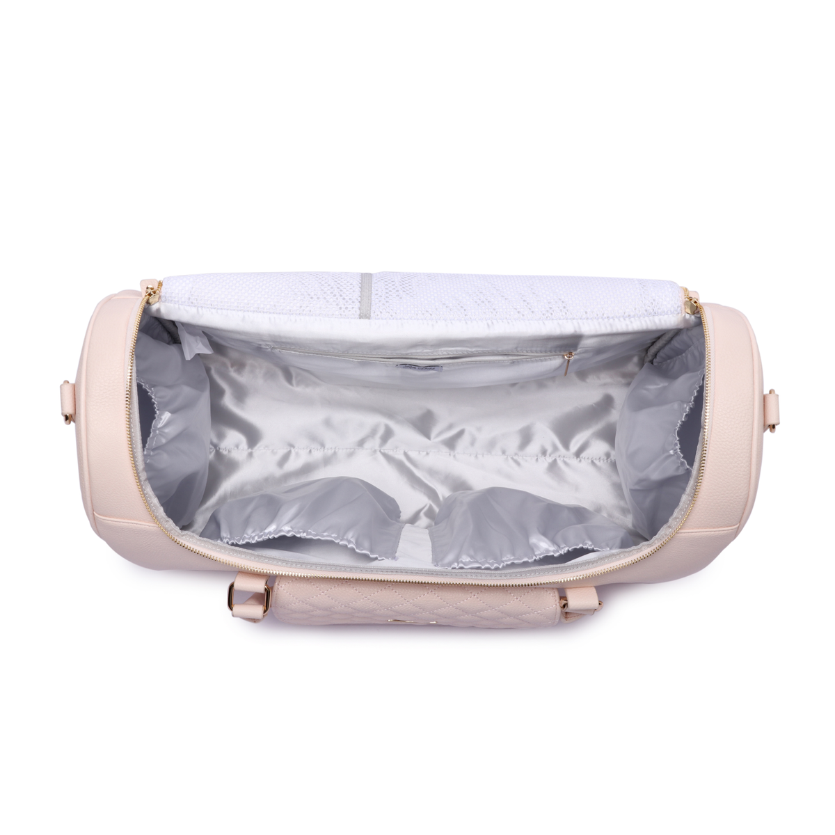 Three Little Tots Weekender Travel Bag Pastel Pink, alternate angle