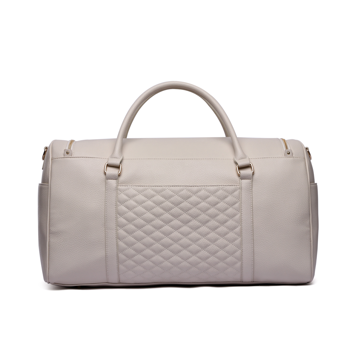Three Little Tots Weekender Travel Bag Pearl White, back view