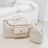 Three Little Tots Weekender Travel Bag Pearl White, another angle