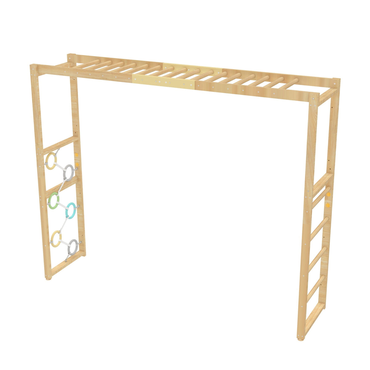 Three Little Tots Monkey Bar Attachment For 79 Inch Modular Walnut Swedish Ladder, additional view