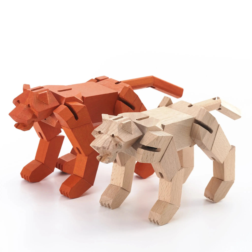 Morphits® Modern Wooden Tiger Decor – Interactive Puzzle & Art Piece