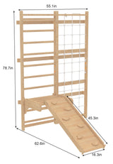 Three Little Tots Neem Swedish Ladder and Rope Wall - 79 Height, third additional photo