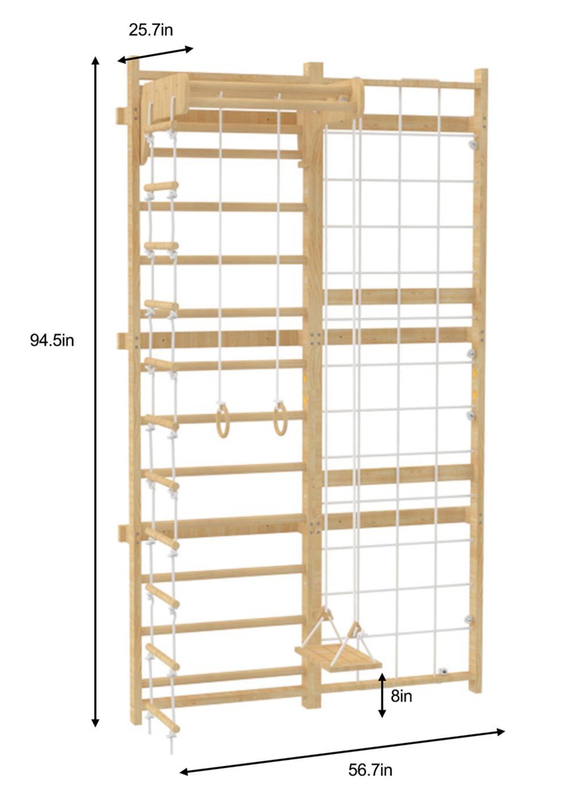 Three Little Tots Neem Swedish Ladder and Rope Wall - 79 Height, second additional photo