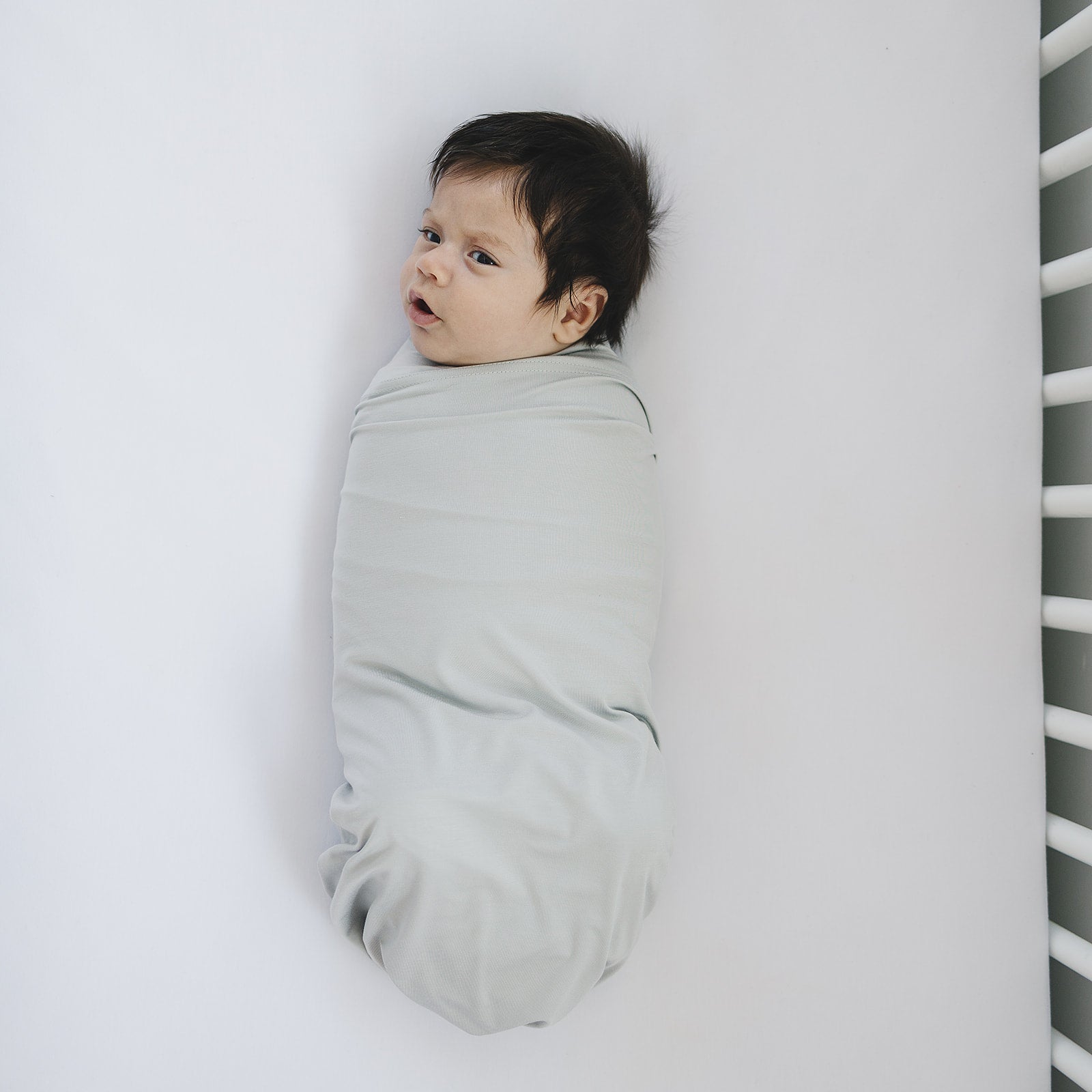 Three Little Tots Stone Bamboo Stretch Swaddle, extra product detail