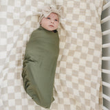 Three Little Tots Olive Bamboo Stretch Swaddle, additional view