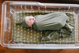 Three Little Tots Olive Bamboo Stretch Swaddle, additional product photo