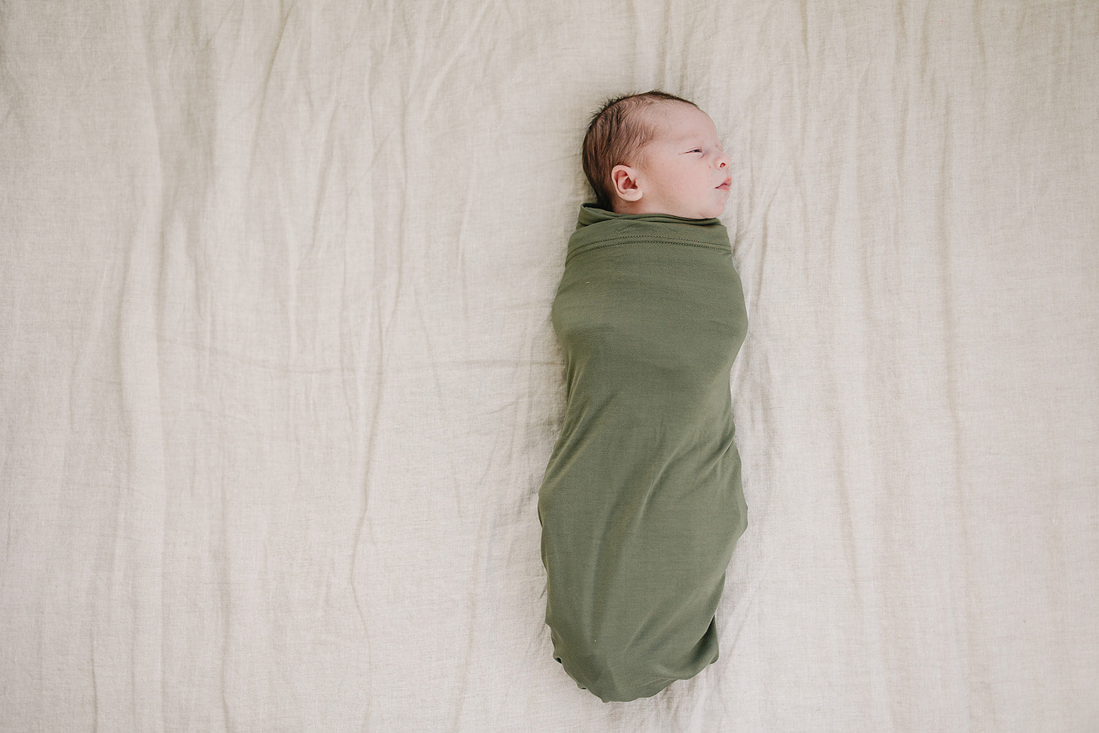Three Little Tots Olive Bamboo Stretch Swaddle, supplementary photo