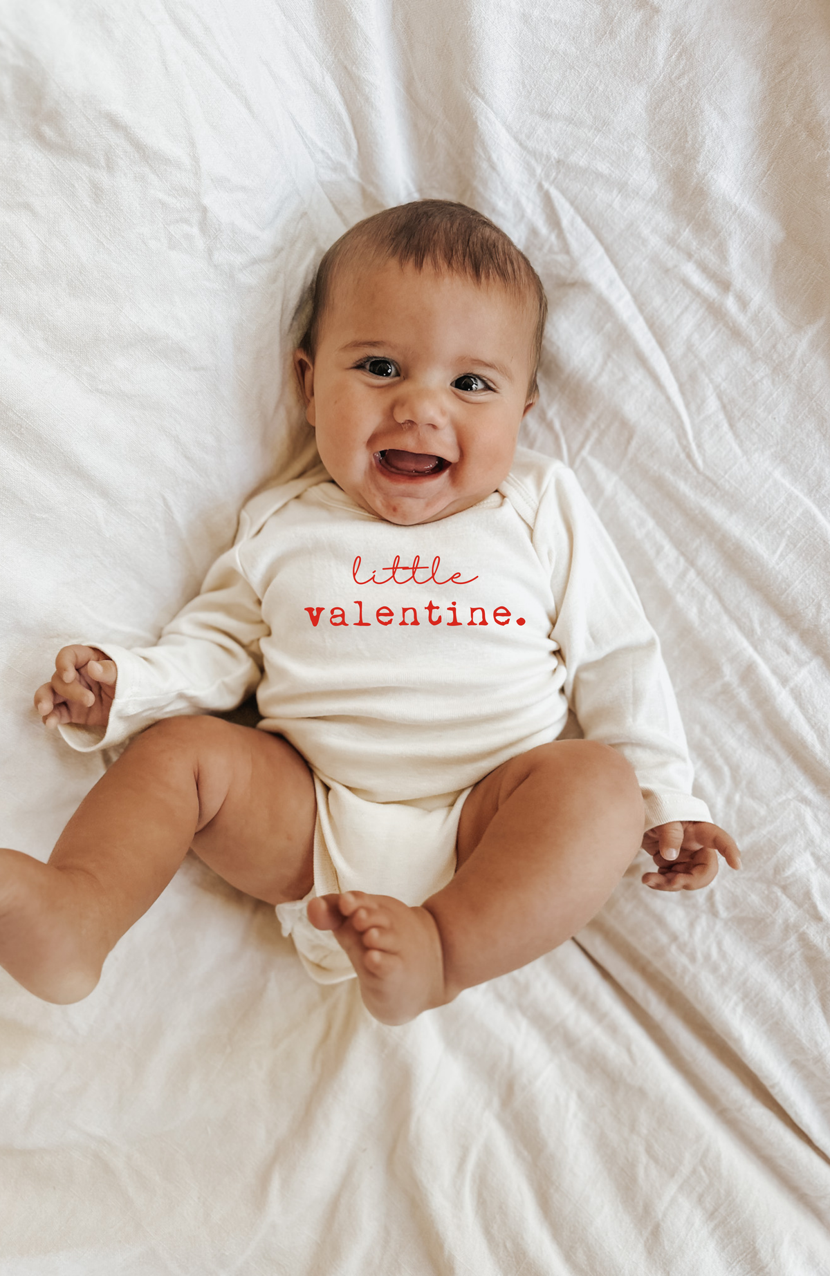 Three Little Tots Little Valentine Organic Baby Bodysuit Long Sleeve, alternate angle