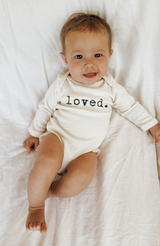 Three Little Tots Loved Organic Baby Bodysuit Long Sleeve, alternate angle